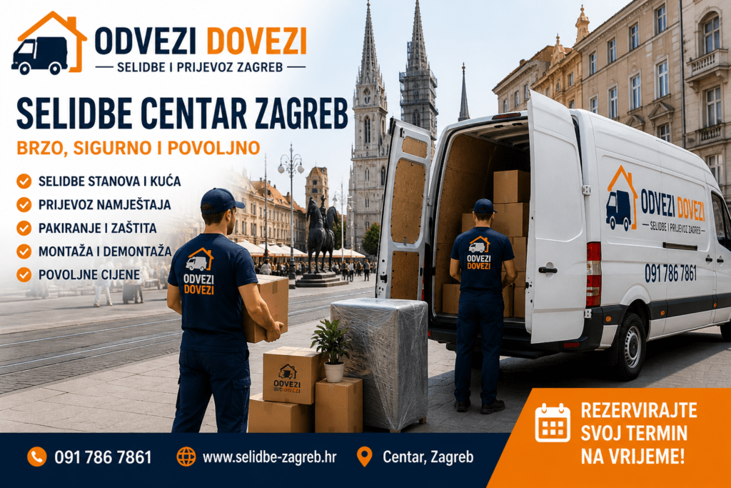 Selidbe centar Zagreb - prijevoz namještaja i selidbe Zagreb